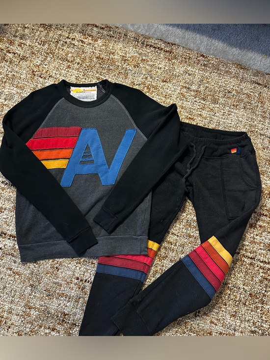 Aviator Nation Tops - Rare Aviator Nation Black & Charcoal Colorblock Joggers Set